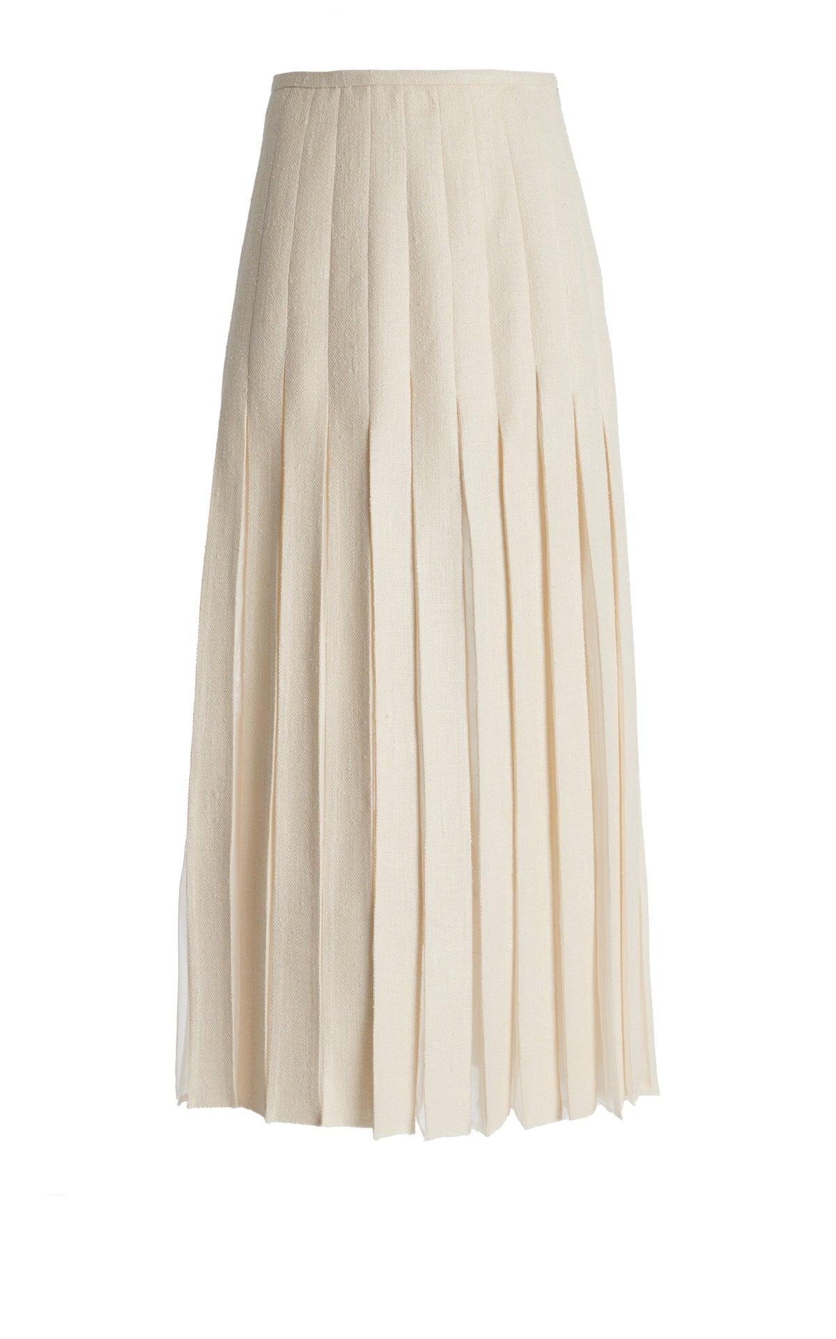 Binka Skirt en ivoire soft soie laine flammé