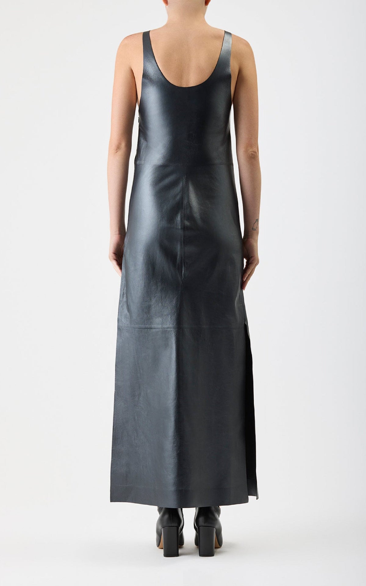 Ellson Dress en noir pearlized nappa cuir