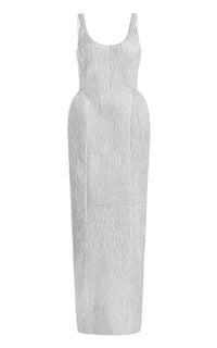 Girard Dress en argent métallisé nappa cuir
