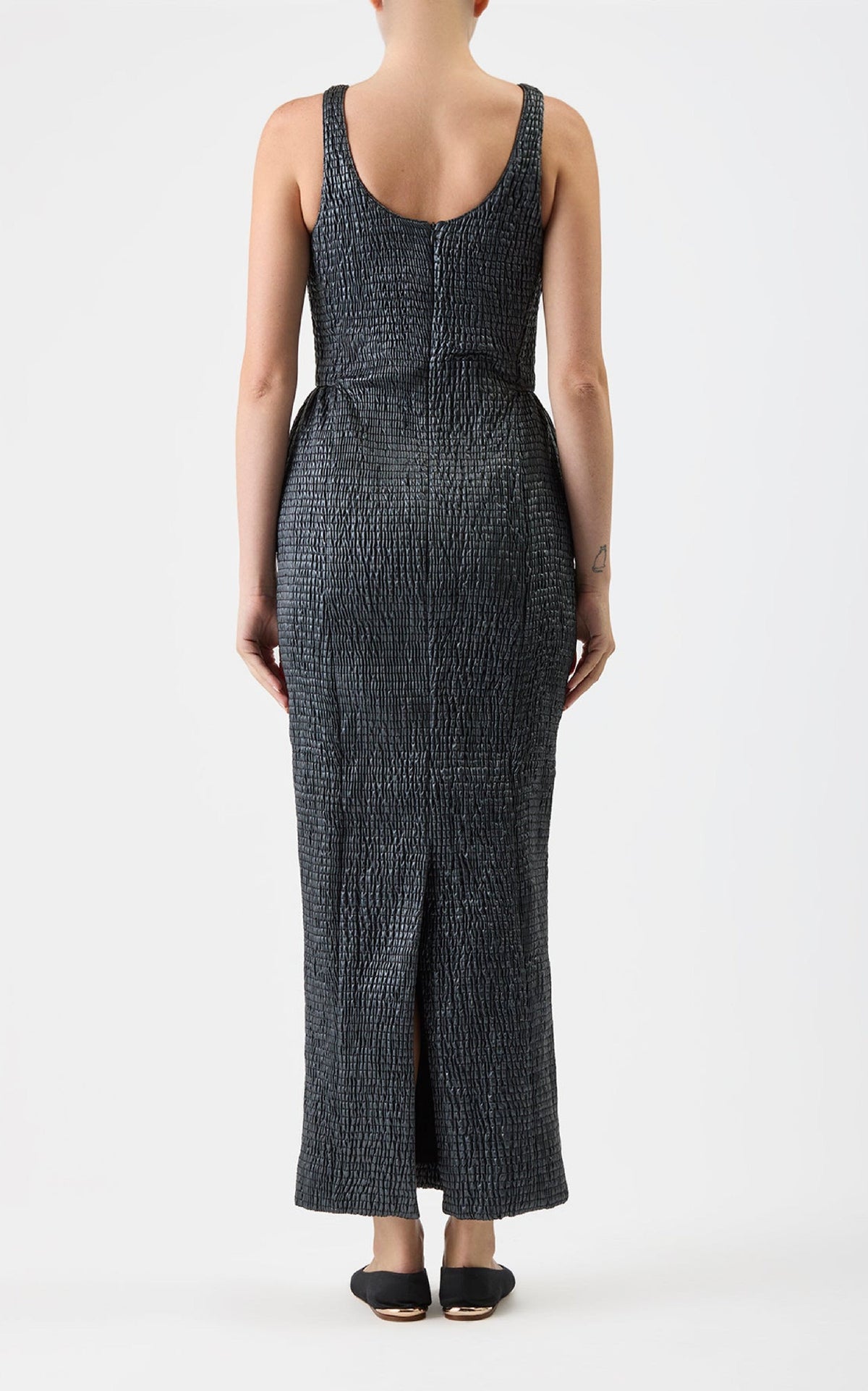Girard Dress en noir lin d’aloès popeline de chemise