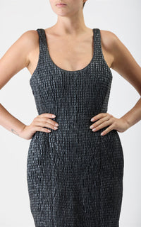 Girard Dress en noir lin d’aloès popeline de chemise