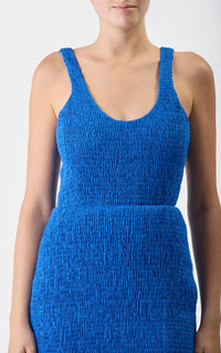 Girard Dress en saphir lin d’aloès popeline de chemise