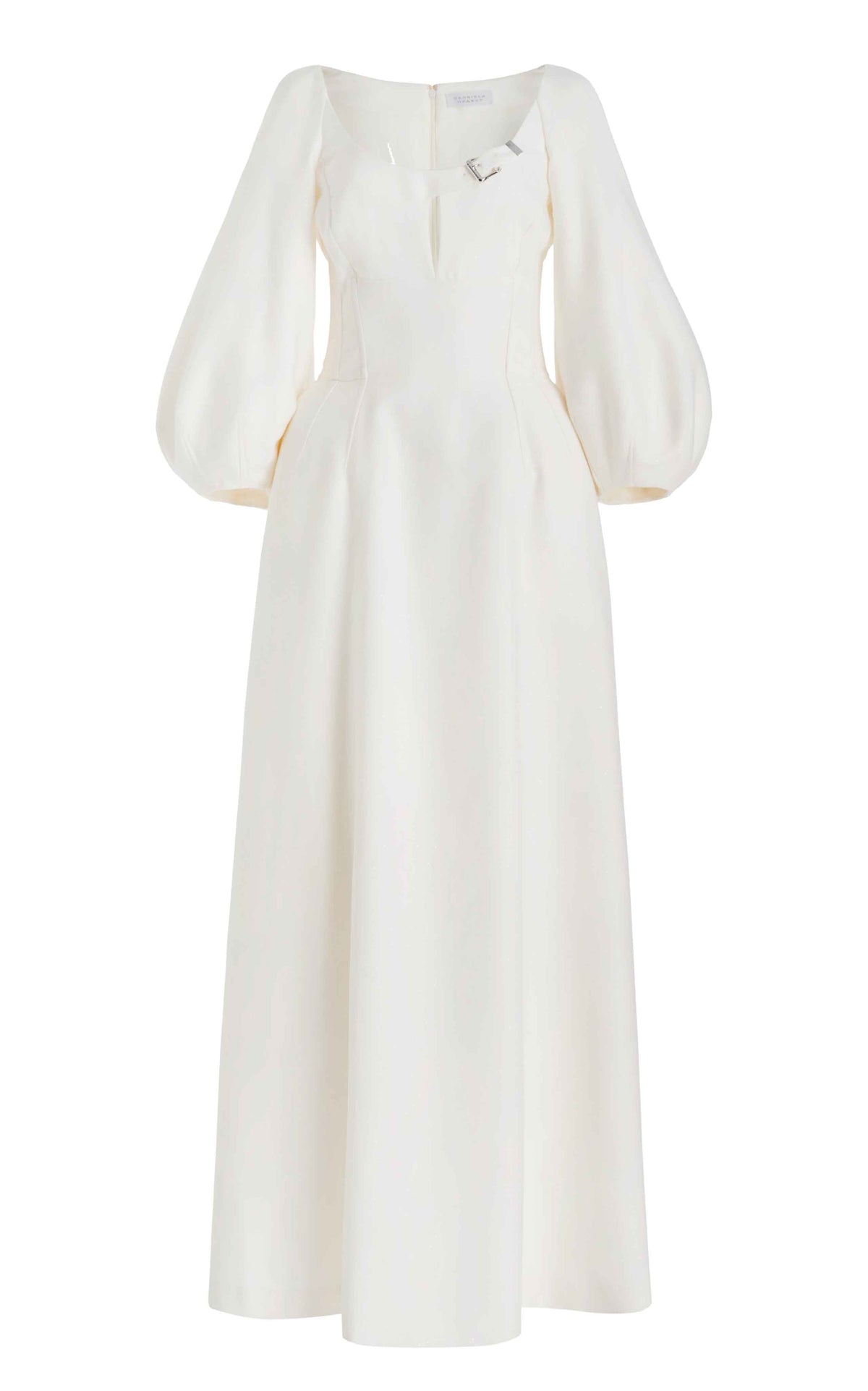 Madyn Dress en ivoire sequin laine drap de costume