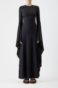 Black / Robe Sigrud en laine - Black