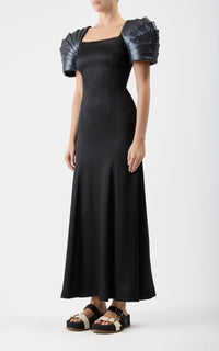 Black / Robe Duchess en soie - Black