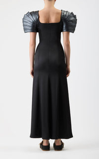 Black / Robe Duchess en soie - Black