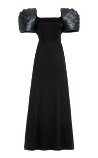 Duchess Dress en noir heavy double satin