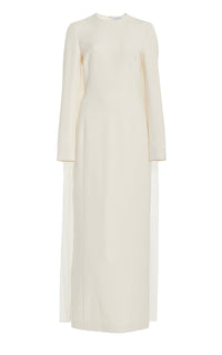 Carlota Gown en ivoire soie laine cady