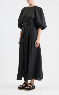 Black / Robe Elea en lin - Black