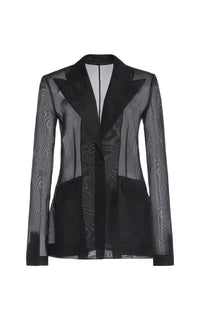 Black / Veste blazer Leiva en soie - Black