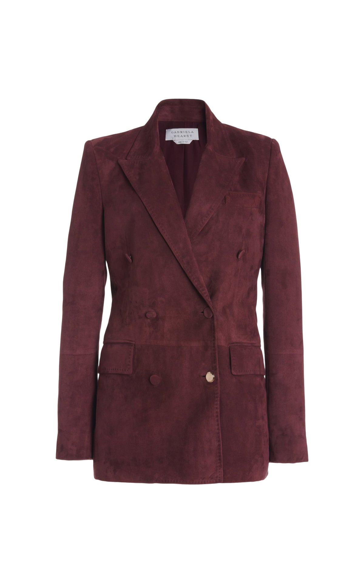 Gavin blazer jacket in leather - Deep Bordeaux