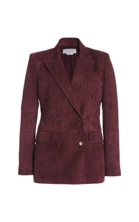 Deep Bordeaux / Veste blazer Gavin en cuir - Deep Bordeaux