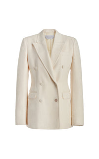 Ivory / Veste blazer Gavin en soie - Ivory
