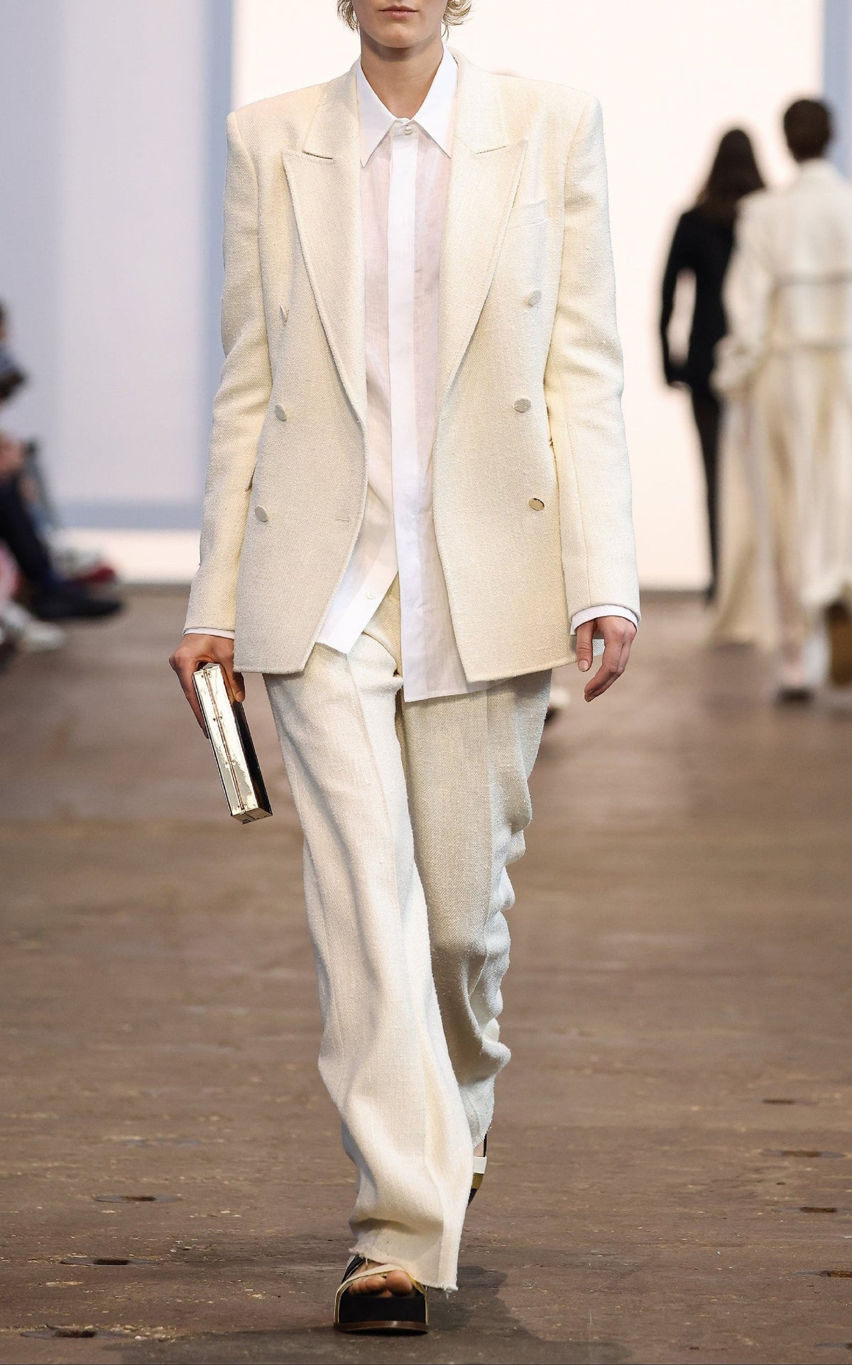 Ivory / Veste blazer Gavin en soie - Ivory