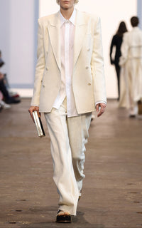 Ivory / Veste blazer Gavin en soie - Ivory