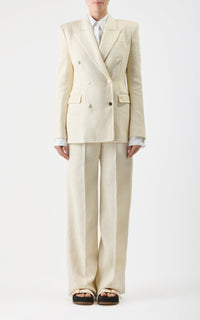 Ivory / Veste blazer Gavin en soie - Ivory