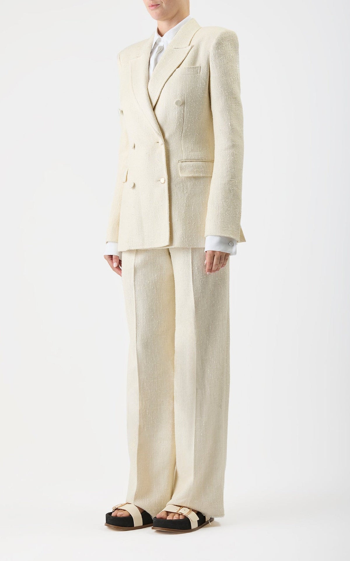 Ivory / Veste blazer Gavin en soie - Ivory