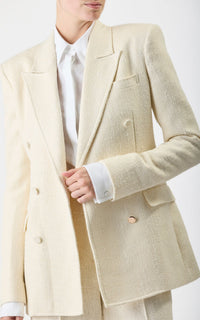 Ivory / Veste blazer Gavin en soie - Ivory