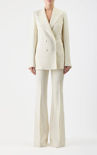 Ivory / Veste blazer Damus en soie - Ivory