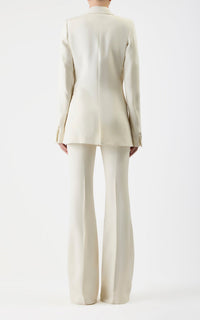 Ivory / Veste blazer Damus en soie - Ivory