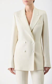 Ivory / Veste blazer Damus en soie - Ivory