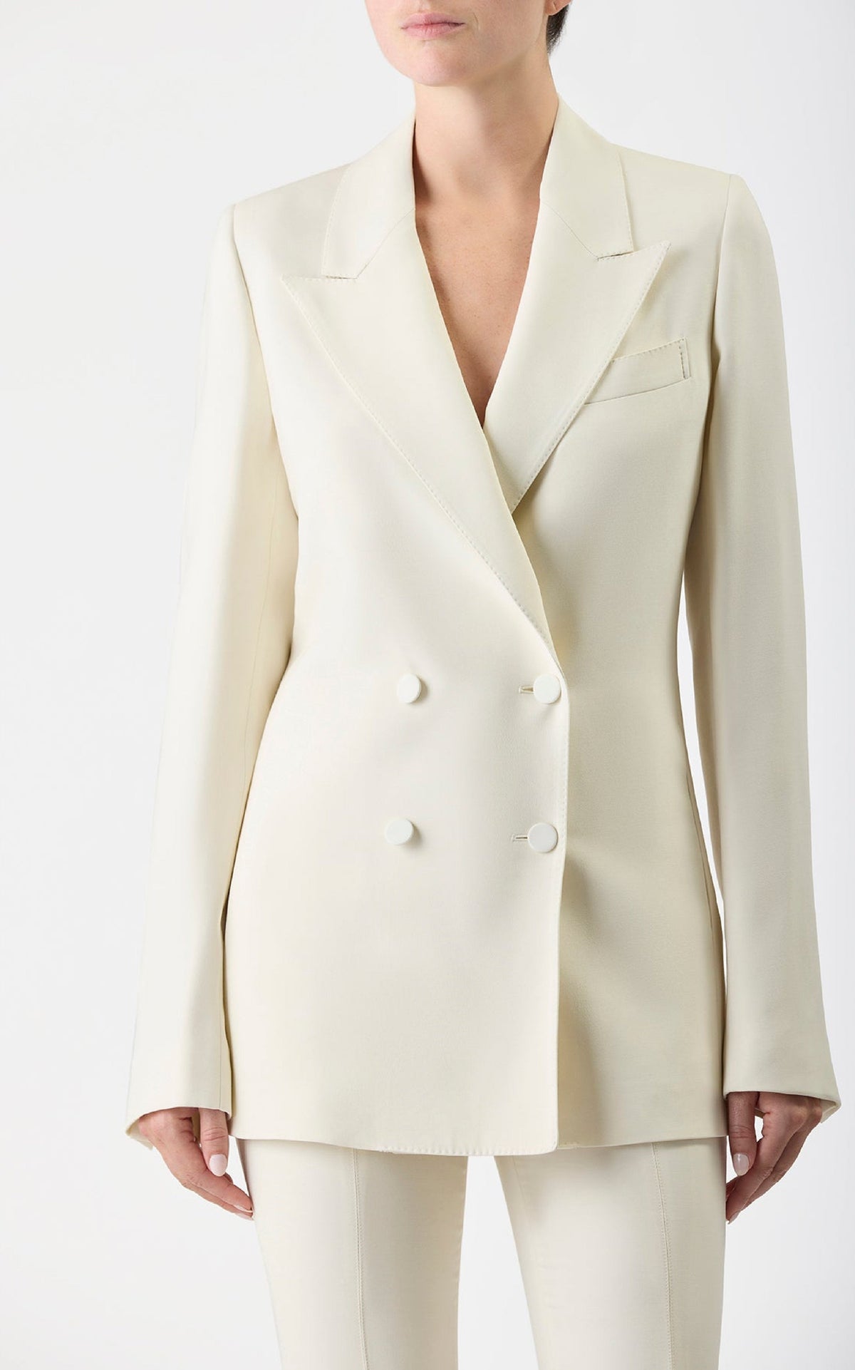 Ivory / Veste blazer Damus en soie - Ivory