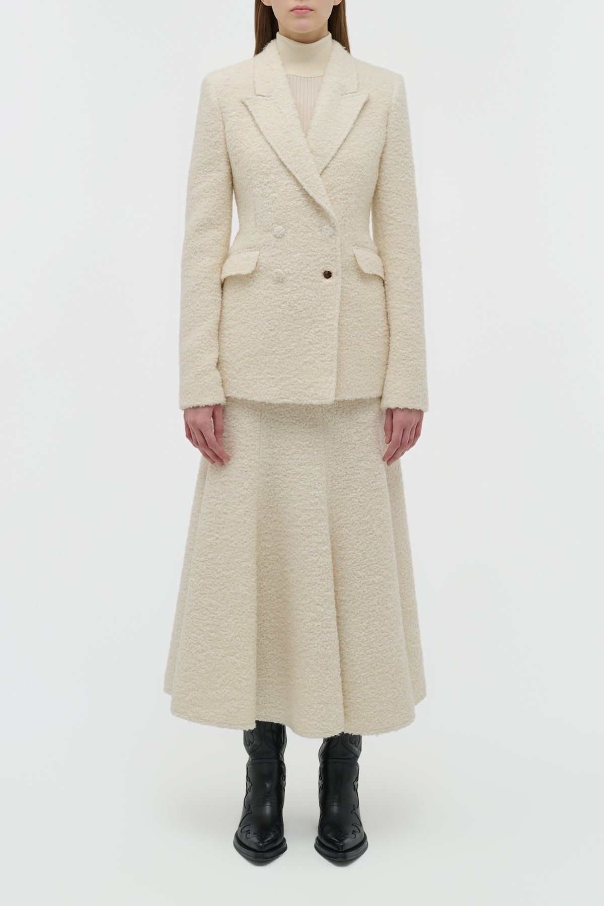 Ivory / Veste blazer Stephanie laine et soie - Ivory