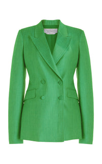 Peridot Green / Veste blazer Stephanie en laine - Peridot Green