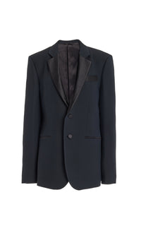 Nicolson Jacket en noir structured laine soie cady
