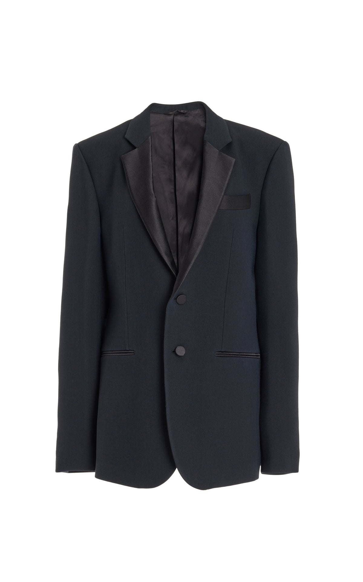Nicolson Jacket en noir structured laine soie cady
