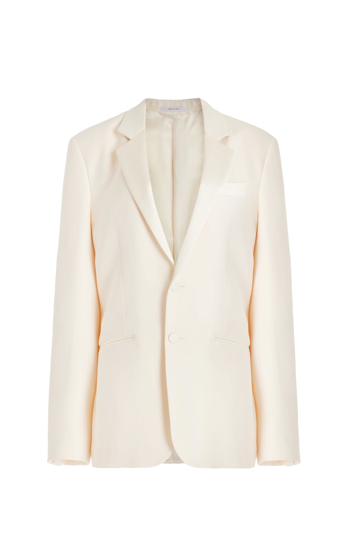 Nicolson Jacket en ivoire structured laine soie cady