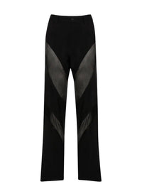 BLACK/BLACK // sheer spiral baggy jeans