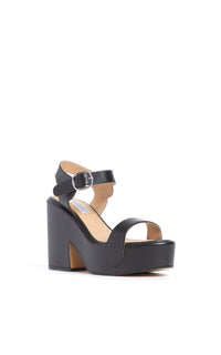 Iris Sandal (Plain) en noir lamb cuir