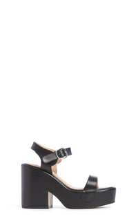 Iris Sandal (Plain) en noir lamb cuir