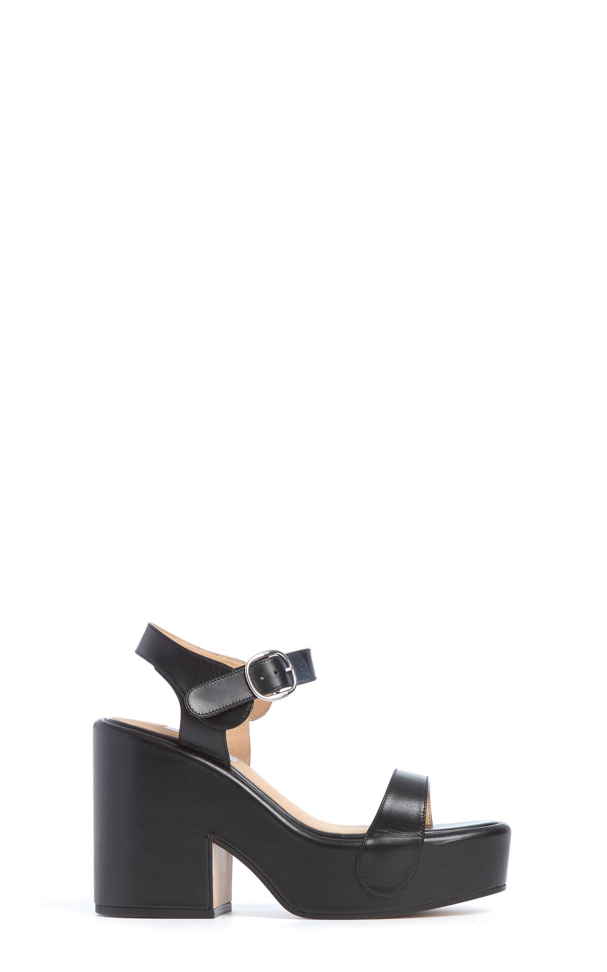 Iris Sandal (Plain) en noir lamb cuir