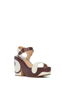 Cream & Bordeaux / Sandales Iris 100 en cuir - Cream & Bordeaux