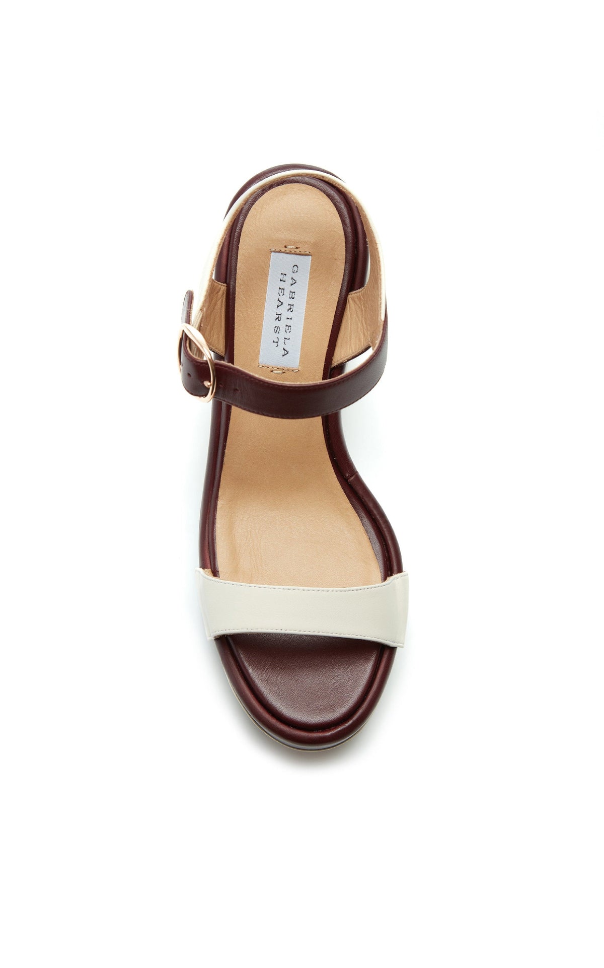 Cream & Bordeaux / Sandales Iris 100 en cuir - Cream & Bordeaux