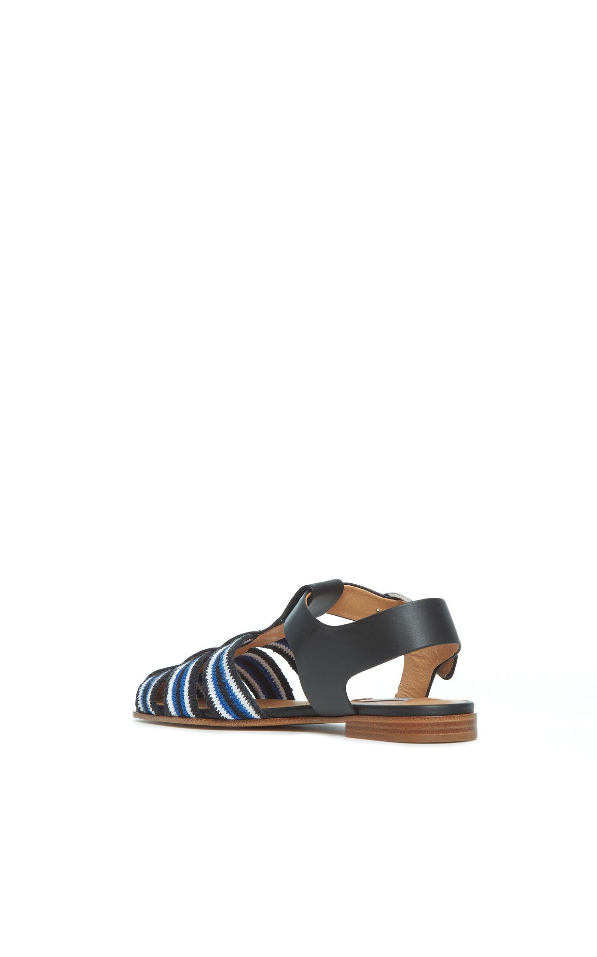 Black & Ivory & Sapphire / Sandales Calla en cuir - Black & Ivory & Sapphire