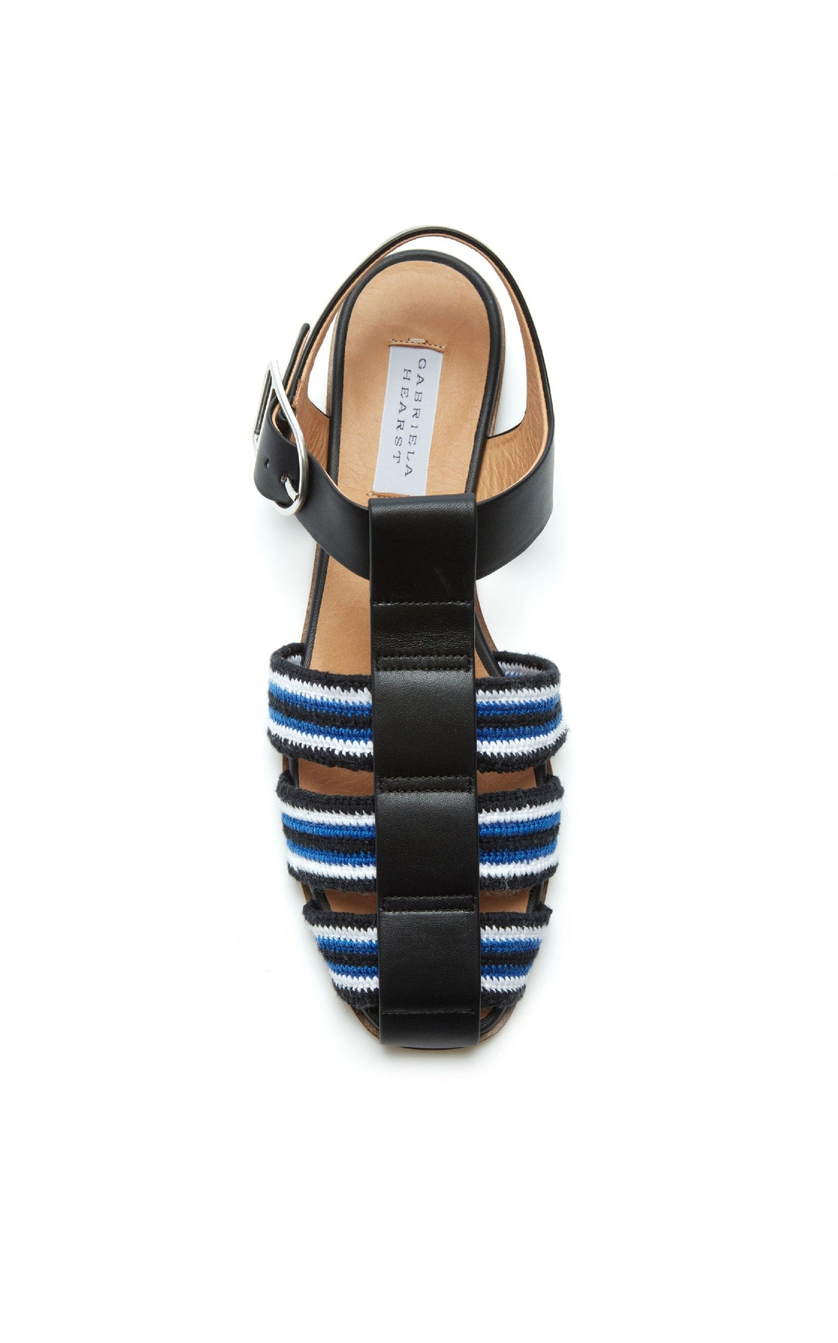 Black & Ivory & Sapphire / Sandales Calla en cuir - Black & Ivory & Sapphire