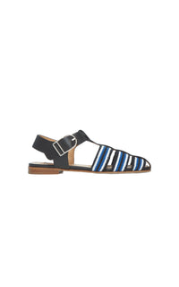 Black & Ivory & Sapphire / Sandales Calla en cuir - Black & Ivory & Sapphire