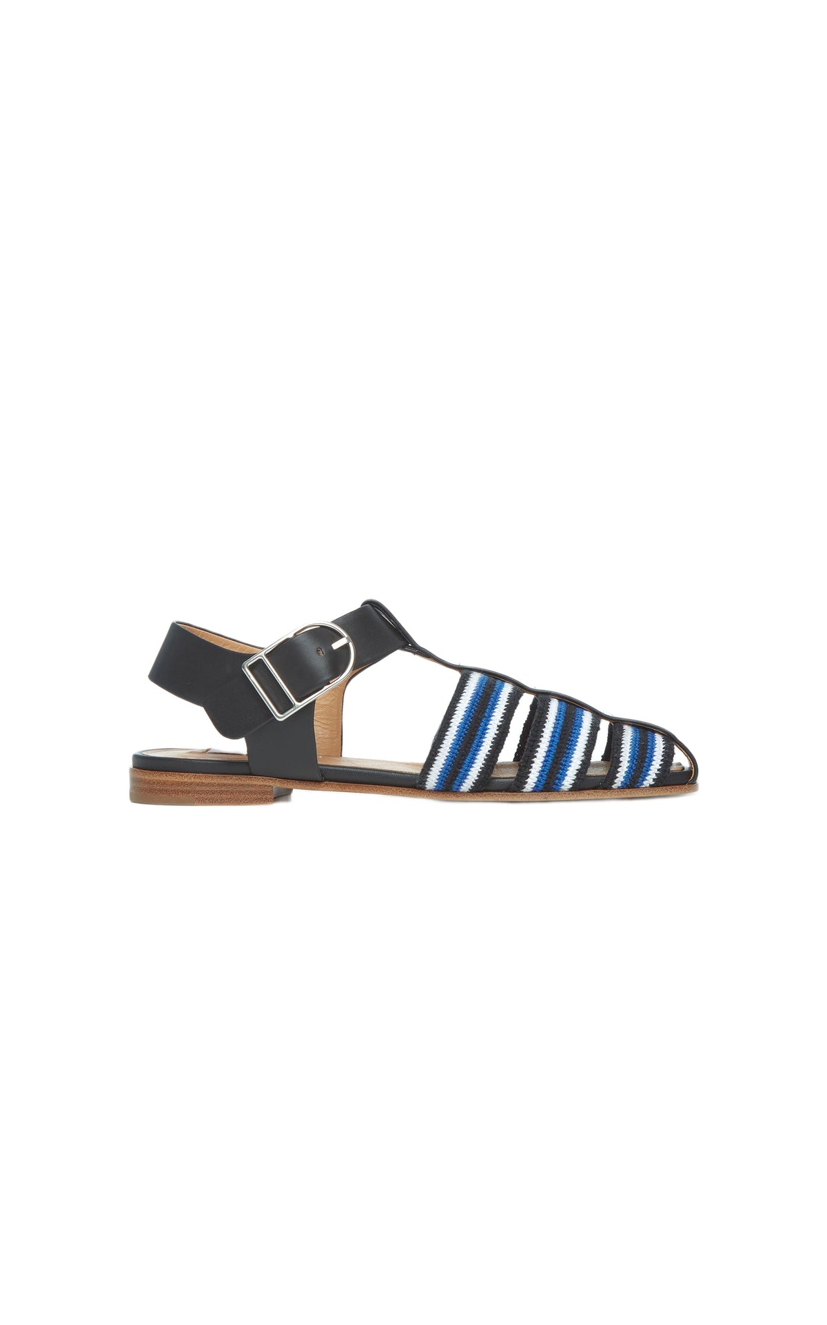 Black & Ivory & Sapphire / Sandales Calla en cuir - Black & Ivory & Sapphire