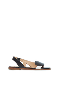 Pippa Sandal en noir / ivoire / quartz rose lamb cuir