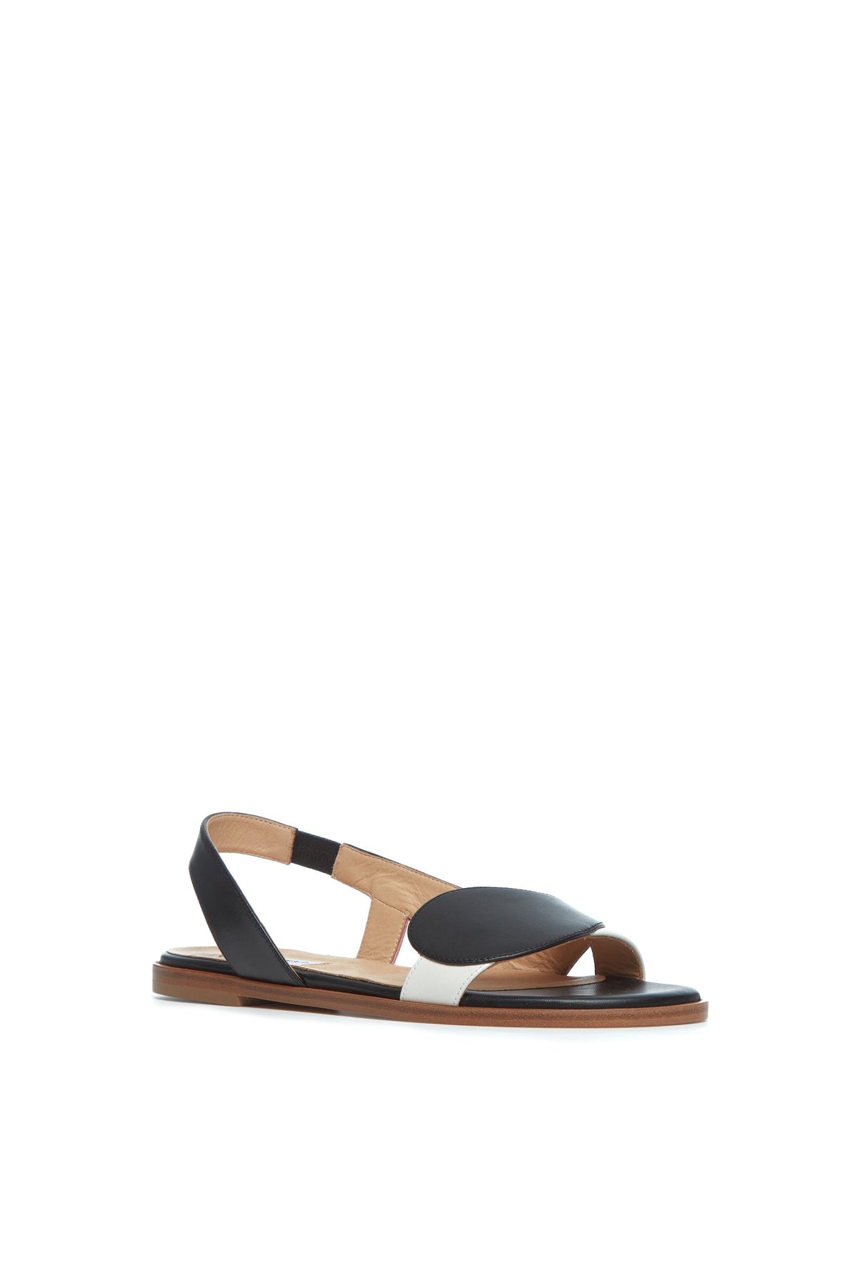 Pippa Sandal en noir / ivoire / quartz rose lamb cuir