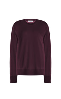 Palco Crewneck en bordeaux profond antilope mérinos fil