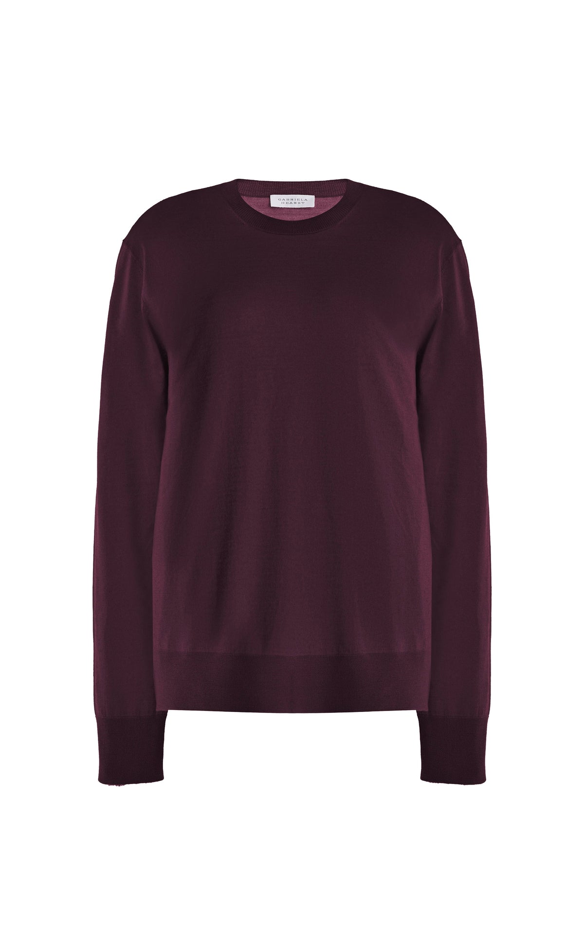 Palco Crewneck en bordeaux profond antilope mérinos fil