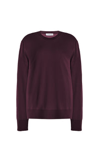 Deep Bordeaux / Pull col rond Palco en laine - Deep Bordeaux
