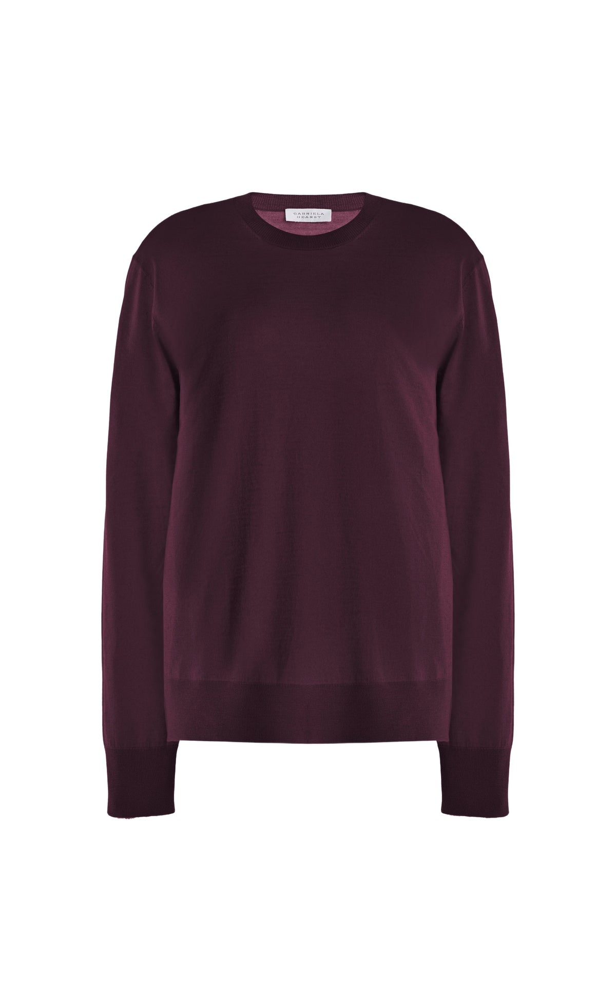 Deep Bordeaux / Pull col rond Palco en laine - Deep Bordeaux