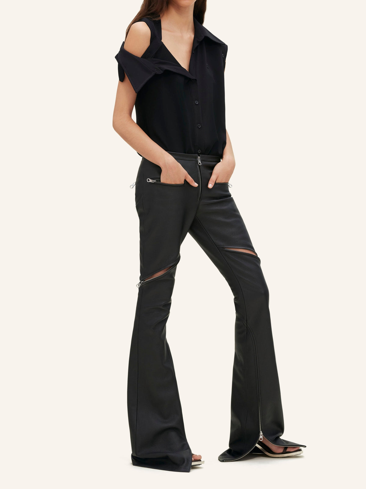 Chemise Modular en crêpe - Black