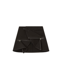Mini jupe Modular avec deux fermetures éclair - Mud Brown
