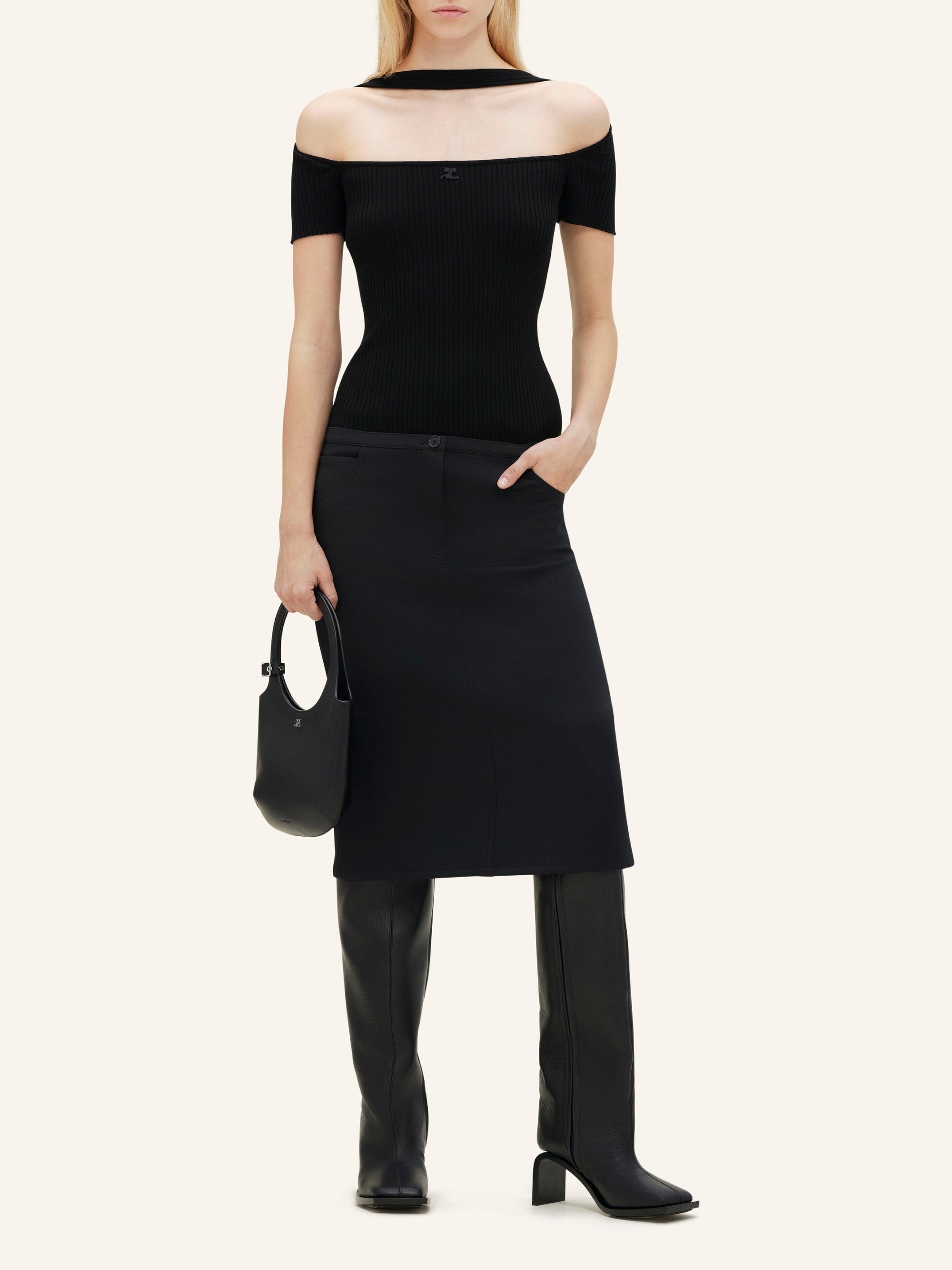 4pcs NEW / JUPE WORKWEAR EN TWILL - Black